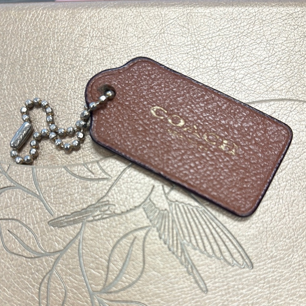 Coach Brown Leather Hang Tag; Preloved, Large Tag